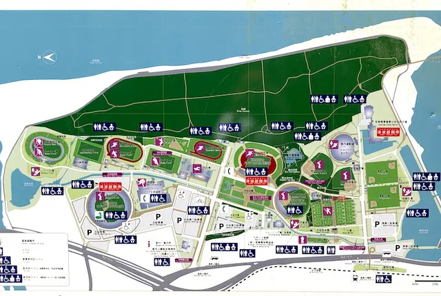 宮崎県総合運動公園の案内図