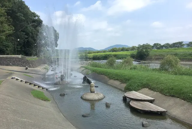 鍋田水遊び公園の噴水
